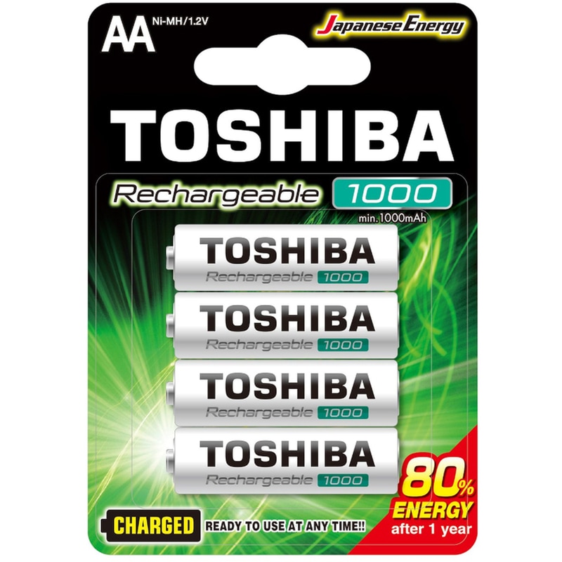 Επαναφορτιζόμενες Μπαταρίες Toshiba AA NiMH 1000mAh 1.2 V 4 τεμάχια