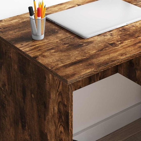 Γραφείο VidaXL από Επεξεργασμένο Ξύλο 90x49x75 cm - Καπνιστή Δρυς image 1