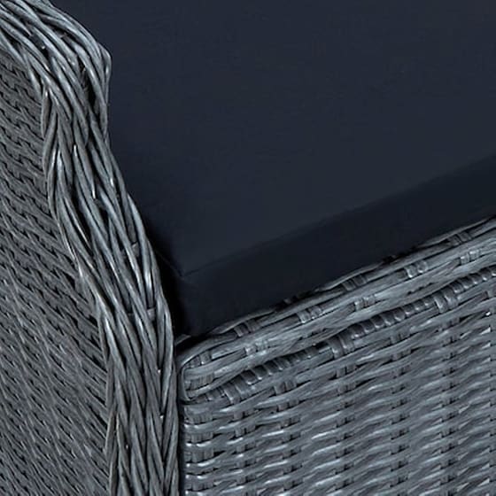 Vidaxl Τραπεζαρία Εξ. Χώρου 9 Τεμ Σκούρο Γκρι Συνθ. Ρατάν Με Μαξιλάρια image 2