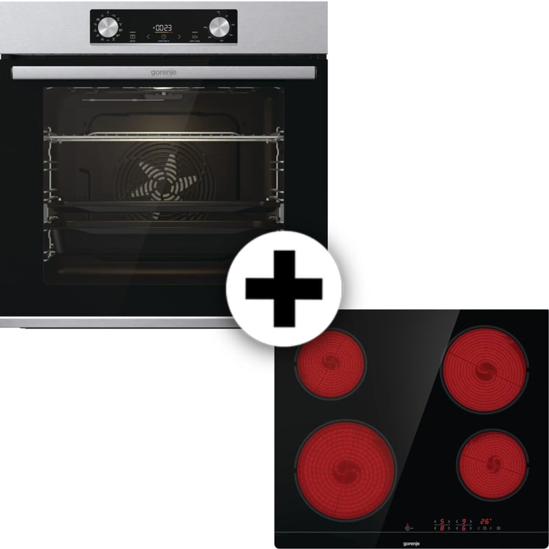 GORENJE BOS6737E13X ECT601FMC 77 Lt Inox Εντοιχιζόμενος Σετ Φούρνος και Εστία