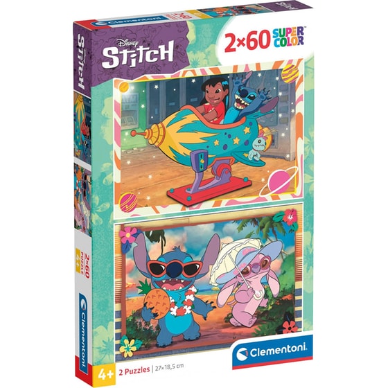Παιδικό Παζλ Clementoni Super Color Disney Stich (2x60 Κομμάτια) image 0