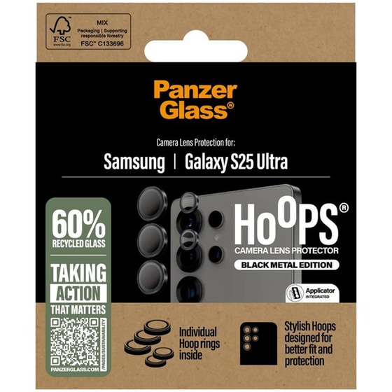 Προστατευτικό καμερών Samsung Galaxy S25 Ultra - PanzerGlass Hoops Lens Protector Black image 1