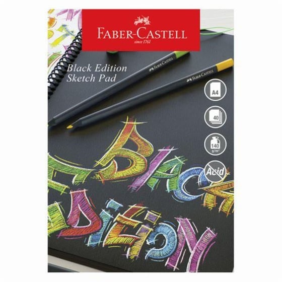 Μπλοκ Ζωγραφικής Faber Castell Black Edition A4 140gr Μαύρο image 0