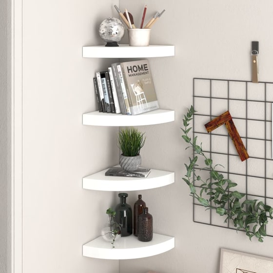 Ράφια Τοίχου VidaXL από MDF 25x25 cm 4 Τμχ - Λευκό image 1