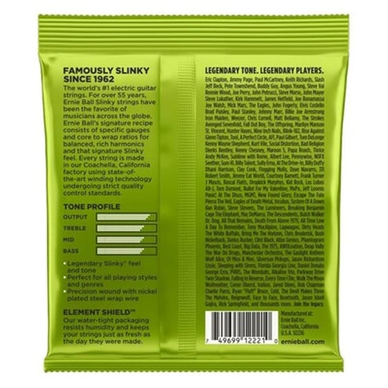 Σετ 6 Χορδές Ηλεκτρικής Κιθάρας Ernie Ball Regular Slinky 010-046 image 2