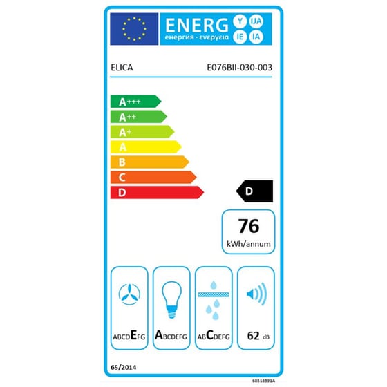 ELICA FLAT GLASS IX/A/60 60 cm Inox Καμινάδα - Τζάκι Απορροφητήρας image 4