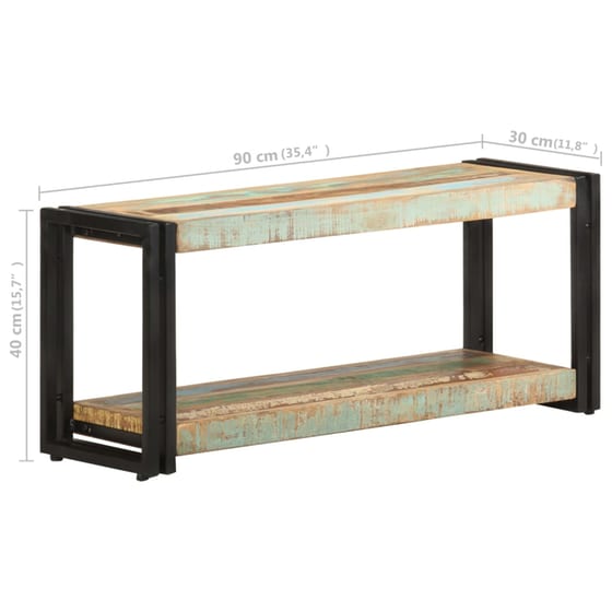 Έπιπλο Τηλεόρασης VidaXL Ξύλινο/Μεταλλικό 90x30x40cm - Kαφέ/Μαύρο image 10