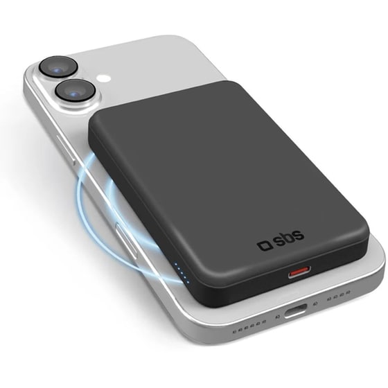 Powerbank SBS Magnetic 5.000mAh Slim - Black image 0