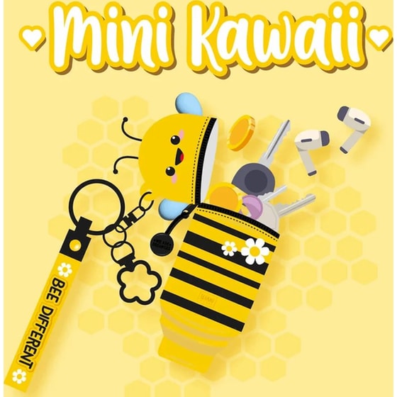 Κασετίνα Σιλικόνης Legami Mini Kawaii με Μπρελόκ Bee image 6