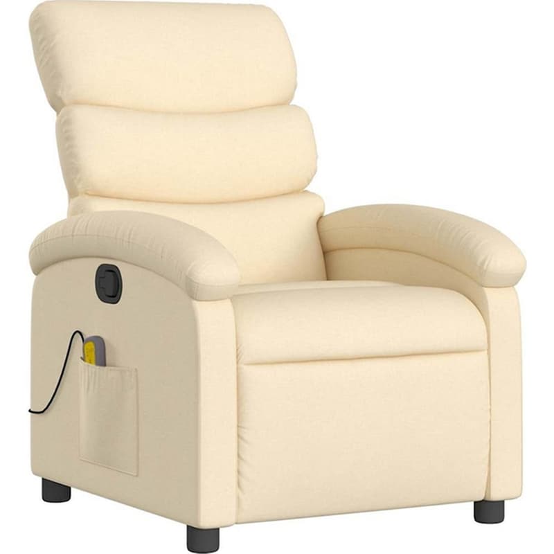 Πολυθρόνα Μασάζ VidaXL Ανακλινόμενη από Ύφασμα - Μπεζ VIDAXL