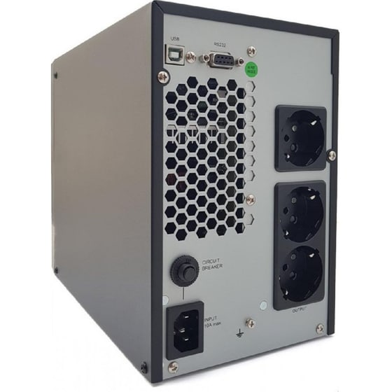 UPS Powertech 1000VA 700W με 2 Schuko Πρίζες PT-1000 Μαύρο image 1