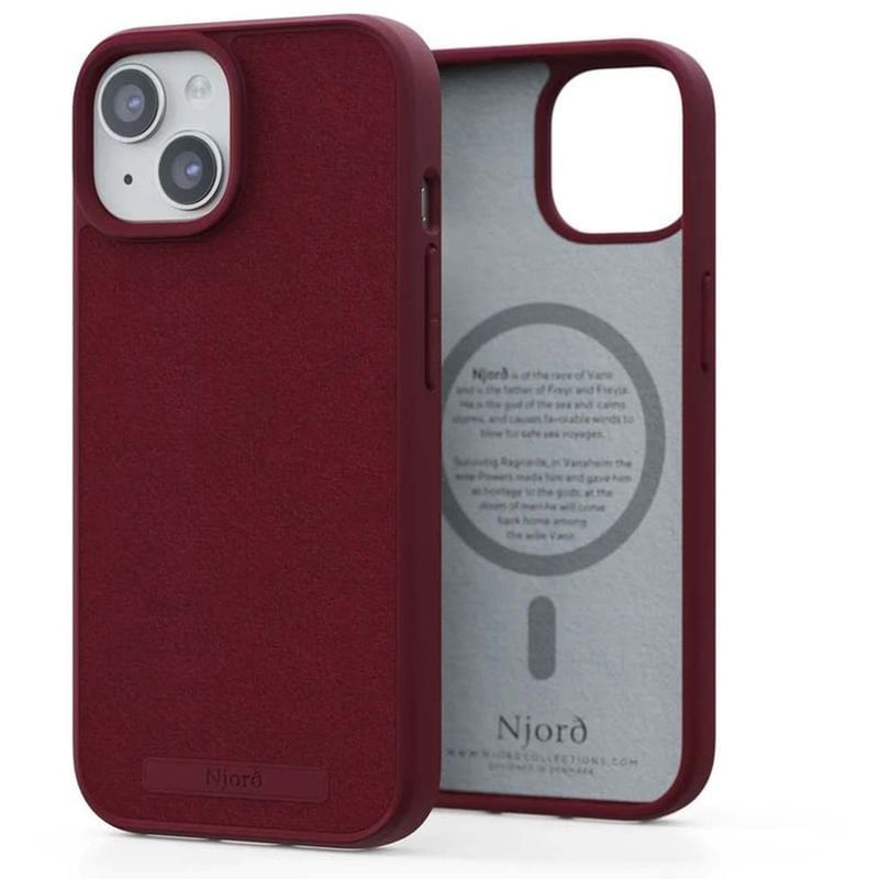Θήκη Apple iPhone 15 Pro - Njord Suede MagSafe Case - Red