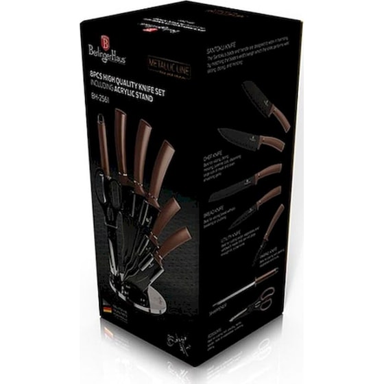 Σετ Μαχαίρια Berlinger Haus Metallic Line Rose Gold Collection από Ανοξείδωτο Ατσάλι με 360° Βάση 8 Τμχ image 2