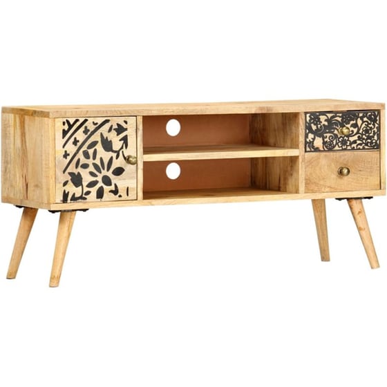 Έπιπλο Τηλεόρασης VidaXL από Ξύλο 100x30x45cm - Καφέ/Μαύρο image 9