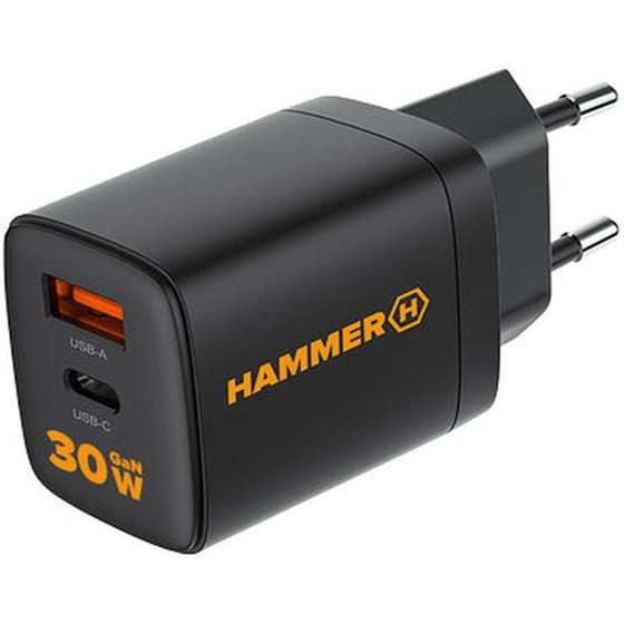 Φορτιστής Πρίζας Hammer USB-C/USB-A 30W  - Μαύρο image 2