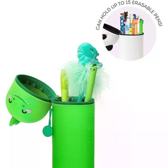 Κασετίνα Βαρελάκι Legami Σιλικόνης 2 in 1 Kawaii Dino image 1