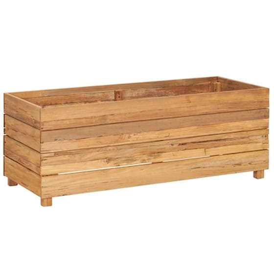 Vidaxl Ζαρντινιέρα 100x40x38 Εκ. Από Ανακυκλωμένο Ξύλο Teak Και Ατσάλι image 2
