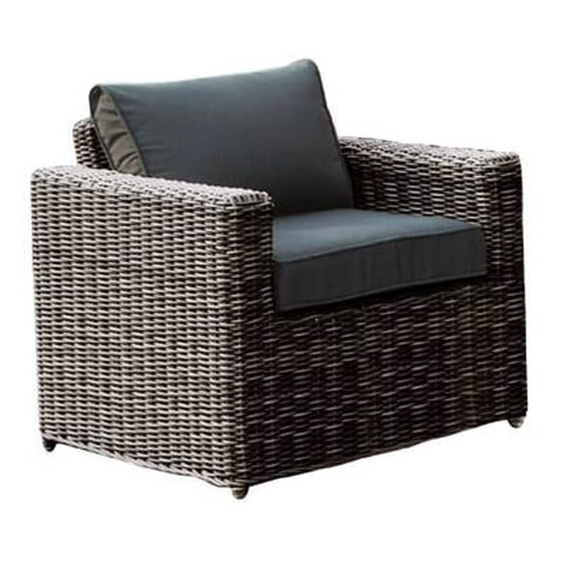 WOODWELL Πολυθρονα Alu-grey Brown 6,5x4mm Half Round Wicker