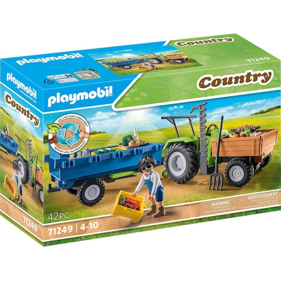PLAYMOBIL® Country Αγροτικό τρακτέρ με καρότσα (71249) image 0
