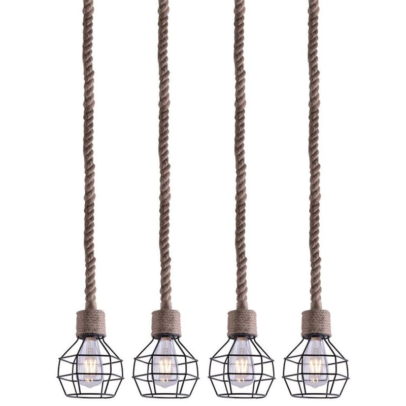 HOMELIGHTING Φωτιστικό Οροφής Πολύφωτο Homelighting Grenade 77-3684 από Σχοινί/Μέταλλο - Φυσικό
