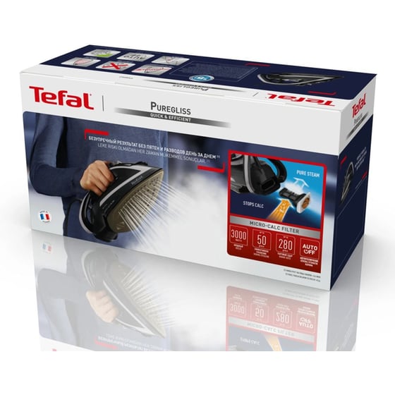 TEFAL Puregliss FV8062E0 3000 W Μαύρο-Γκρι Σίδερο Ατμού image 4