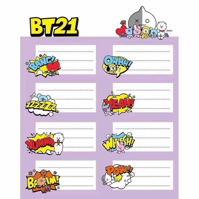 GRUPOERIK Αυτοκόλλητες Ετικέτες Grupoerik Bt21 (2 Φύλλα - 16 Τεμάχια)