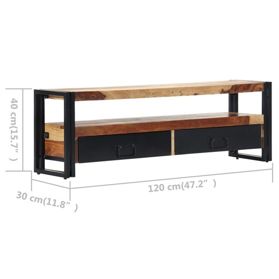 Έπιπλο Τηλεόρασης VidaXL Ξύλινο/Μεταλλικό 120x30x40cm - Kαφέ/Μαύρο image 8