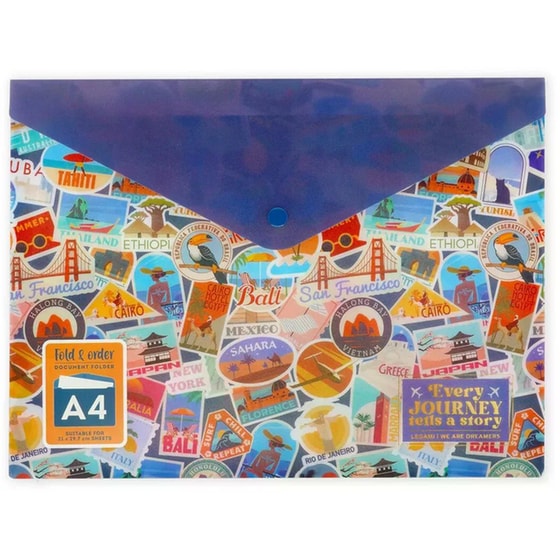 Φάκελος με Κουμπί Legami Travel Stickers image 0