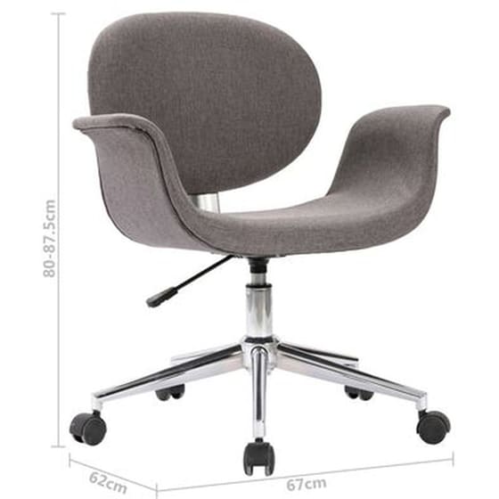Καρέκλα Τραπεζαρίας Vidaxl Περιστρεφόμενη Υφασμάτινη - Γκρι image 7