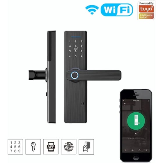 Κλειδαριά Moes WDL-X1 με WiFi και Ξεκλείδωμα μέσω Αποτυπώματος - Μαύρη image 1
