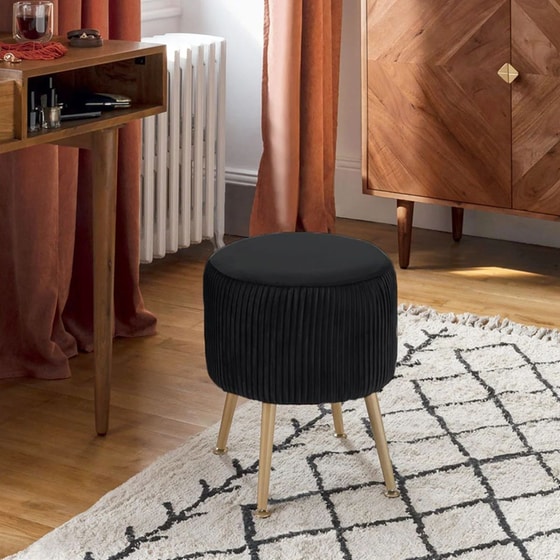 Σκαμπό Σαλονιού Spitishop A-s Solaro Black 166595a 35x35x41.6cm - Μαύρο image 2