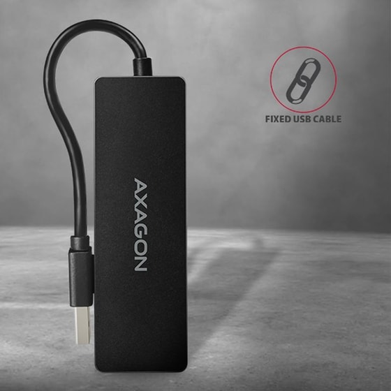 Axagon HUE-G1A USB Hub 4 σε 1 USB-A - Μαύρο image 5