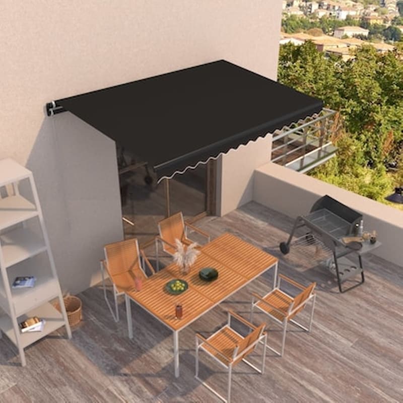 Τέντα Vidaxl Συρόμενη Χειροκίνητη 400x350cm - Ανθρακί