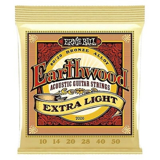 Σετ 6 Χορδές Ακουστικής Κιθάρας Ernie Ball 2006 Earthwood Extra Light 010 - 050 image 1