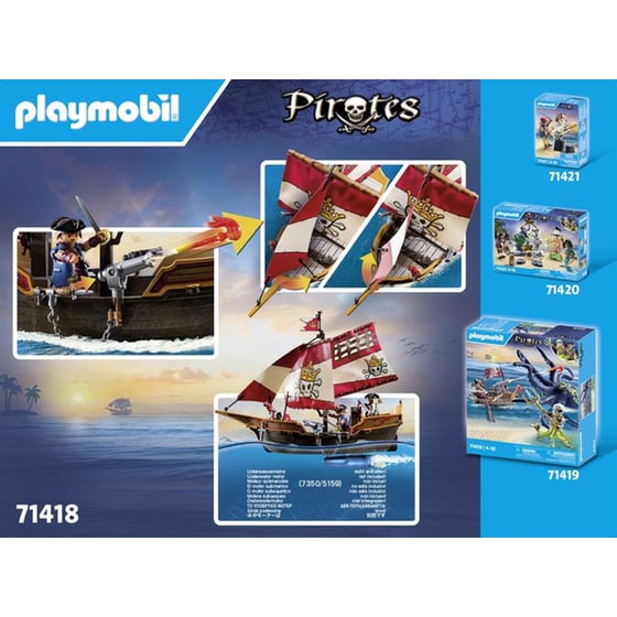 PLAYMOBIL® Pirates Πειρατική Γαλέρα (71418) image 7