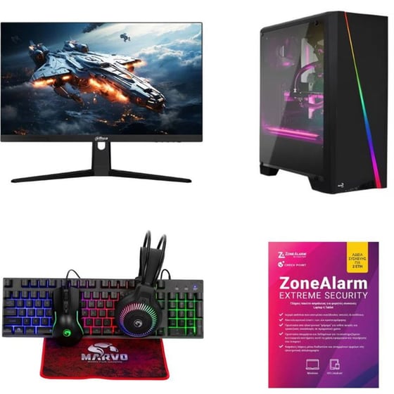 Bundle Desktop Vengeance (Ryzen 5-3400G/8GB/240GB SSD/FreeDOS) + Dahua Gaming Monitor 27'' FHD IPS 180Hz 0.5ms + Σετ Gaming 4 in 1 CM416 + Antivirus Checkpoint image 0