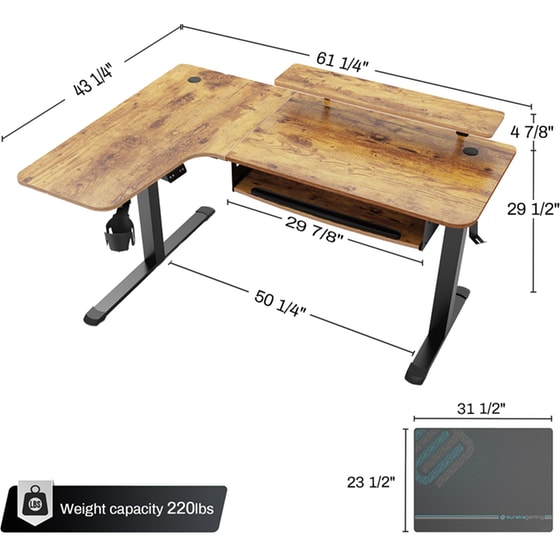 Γραφείο - Eureka Ergonomic Erk-l60l-rb-v1-eu 155x110x76-135εκ image 6