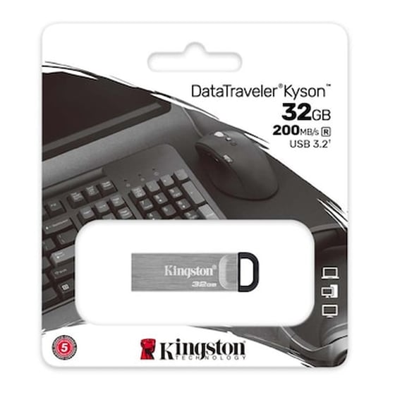 Kingston DataTraveler Kyson 32GB USB 3.2 Stick Ασημί image 2