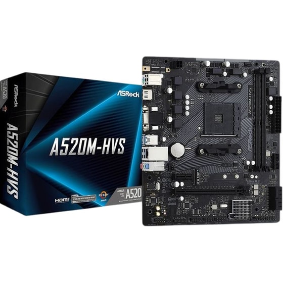 Asrock A520M-HVS AMD A520 Micro ATX με Socket AMD AM4 image 0