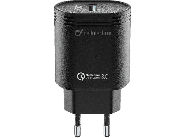 Image of Φορτιστής Πρίζας Cellular Line Fast Charger USB Universal QC3.0 Μαύρο