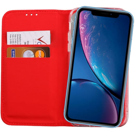 Θήκη Apple iPhone XR - Volte-tel Pocket Magnet Book Stand - Red image 1