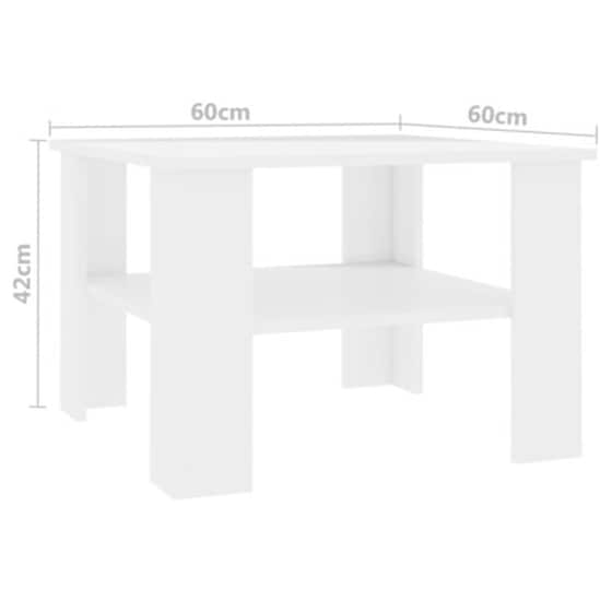 Τραπεζάκι Σαλονιού VidaXL από Μοριοσανίδα 60x60x42cm - Λευκό image 4