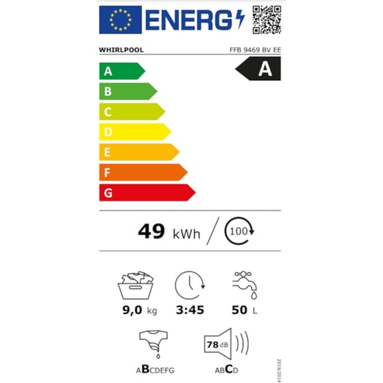 WHIRLPOOL FFB 9469 BV EE 9 kg 1.400 Στροφές Λευκό Πλυντήριο Ρούχων image 5