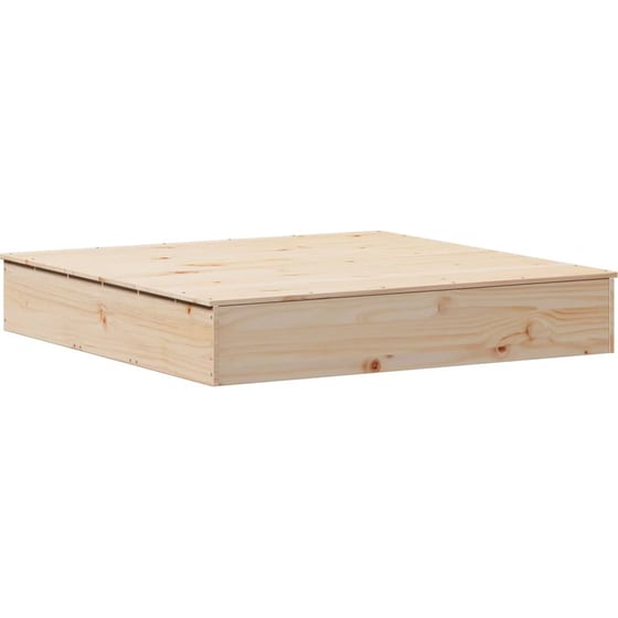 VidaXL Αμμοδόχος με Κάλυμμα 111x111x19.5cm Ξύλινη - Φυσικό Χρώμα Ξύλου image 4