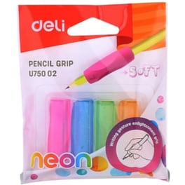 Σετ Κάλυμμα Μολυβιού Σιλικόνης Deli Neon Soft Grip (4 Τεμάχια)