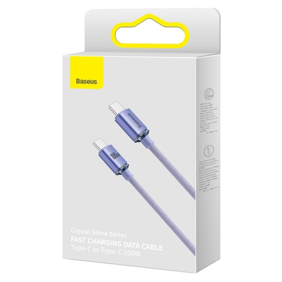 Καλώδιο δεδομένων Baseus Crystal Shine Series Usb-C to Usb-C 100W 2m - Lilac image 7