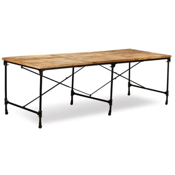 Τραπεζαρία Vidaxl από Μασίφ Ξύλο Μάνγκο 240x90x76 cm - Μαύρη/Καφέ image 1