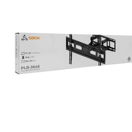 Βάση Τηλεόρασης Επιτοίχια Sbox PLB-3646-2 με Βραχίονα 37" - 80" έως 40 kg image 7