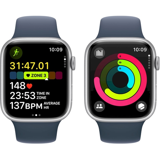 Apple Watch Series 9 Aluminium Silver GPS 45mm - Storm Blue Medium/Large image 7