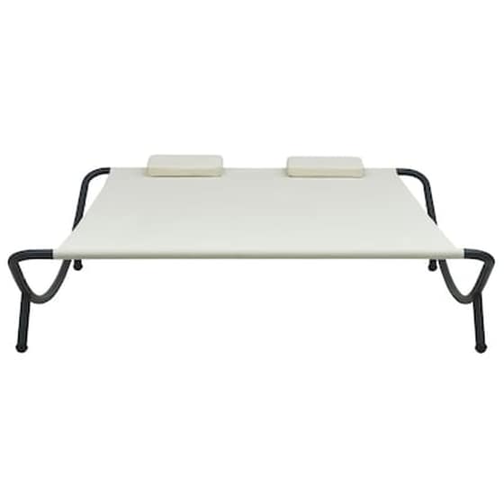 Ξαπλώστρα/ Κρεβάτι VidaXL Διπλή από Ατσάλι 200x173x45 cm - Κρεμ image 2